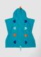 Blue organic cotton hooded poncho_1
