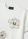 T-shirt in puro cotone bianca regular fit con fiori_5