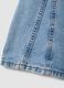 Light blue denim skirt in pure cotton with matching belt for girls_2