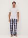 Men&rsquo;s blue organic cotton checked pyjama trousers_0