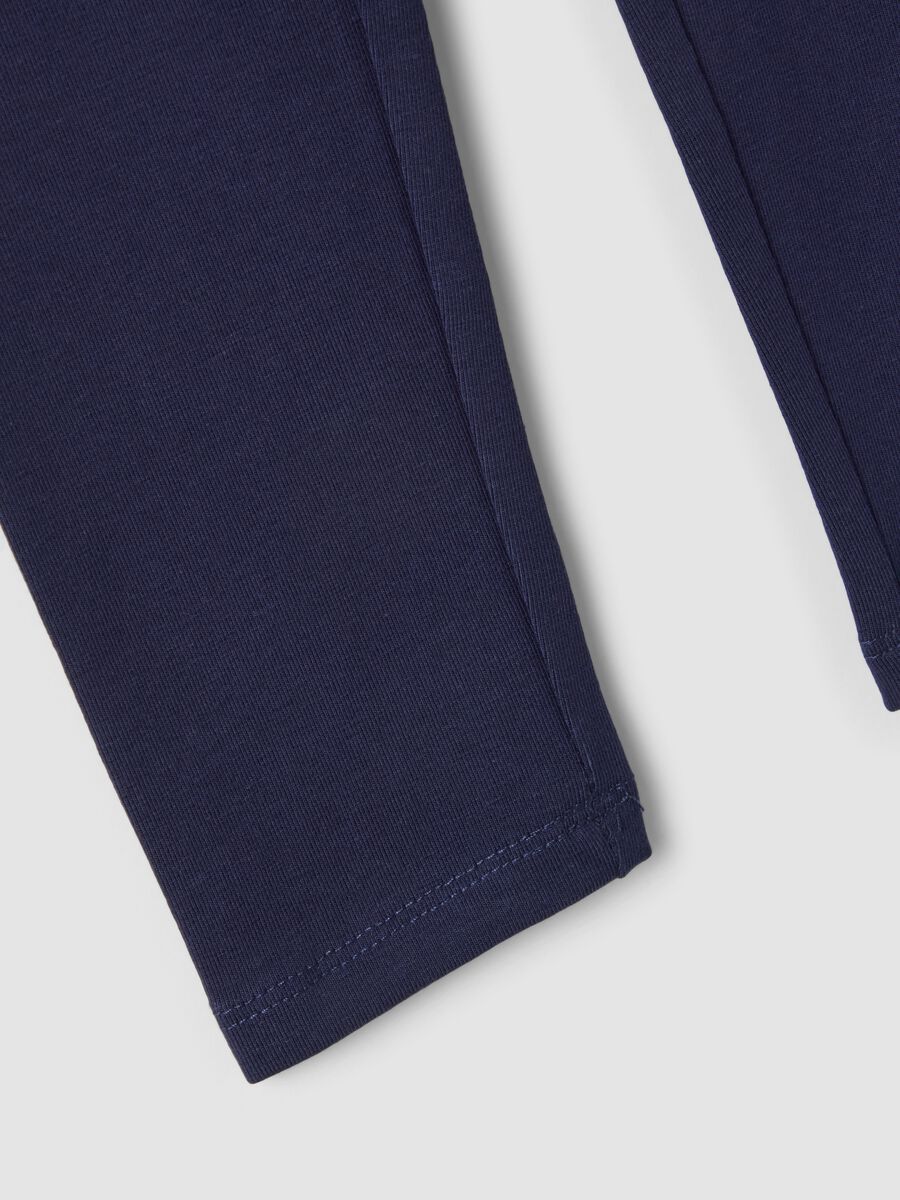 Girls&rsquo; skinny stretch organic cotton blue leggings_2