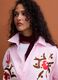 Pink pure cotton poplin shirt with floral print, regular fit_0