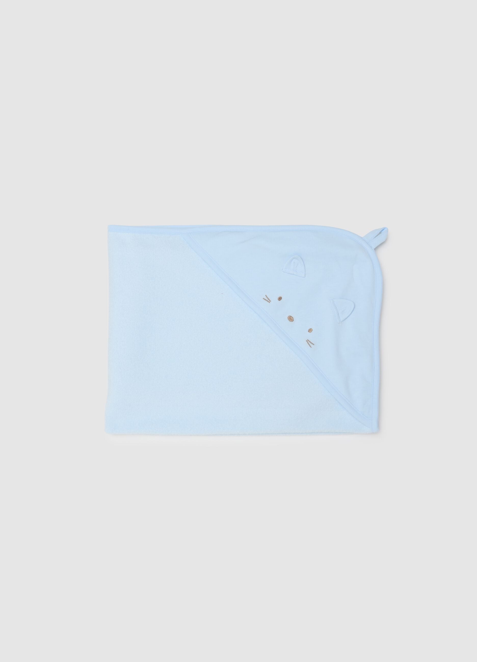 Baby blue bathrobe in cotton blend regular fit