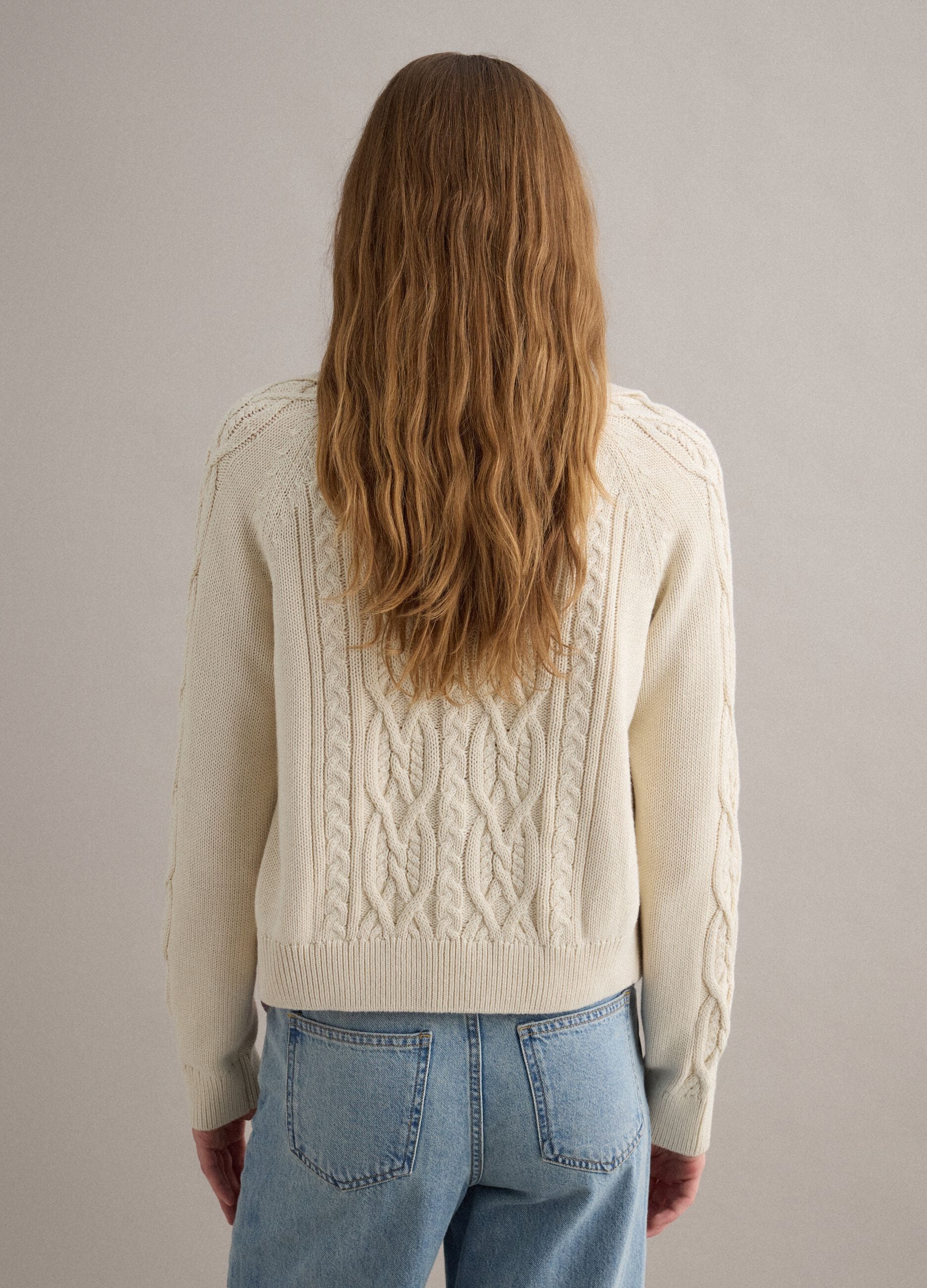 Beige pure cotton regular fit cardigan