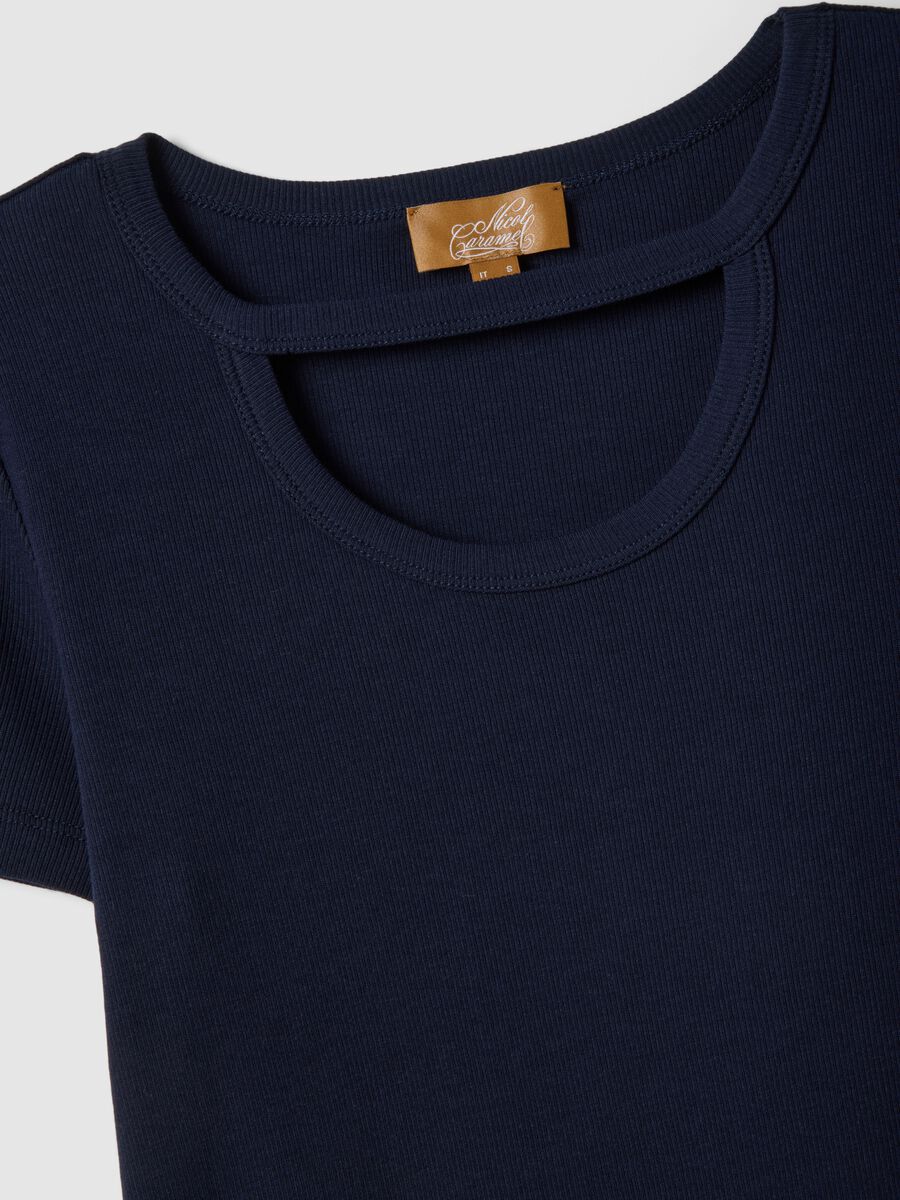 T-shirt premaman in misto cotone elasticizzato blu regular fit_5