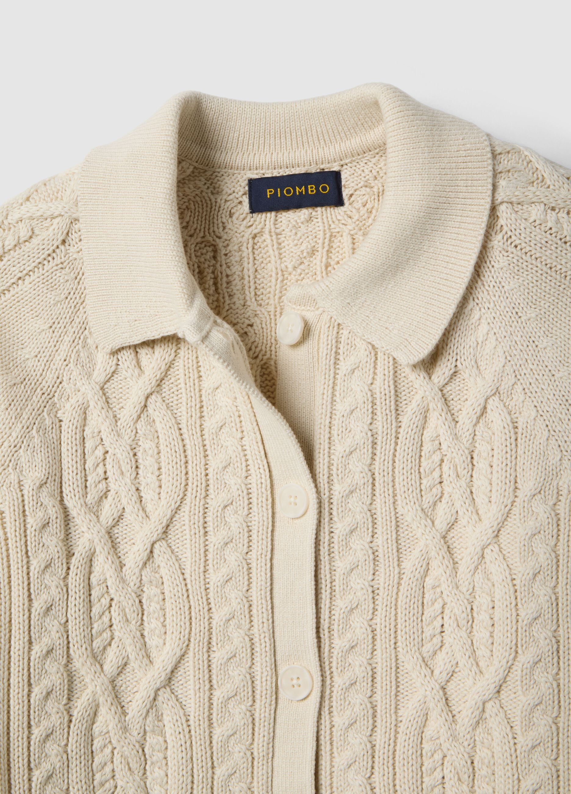 Beige pure cotton regular fit cardigan