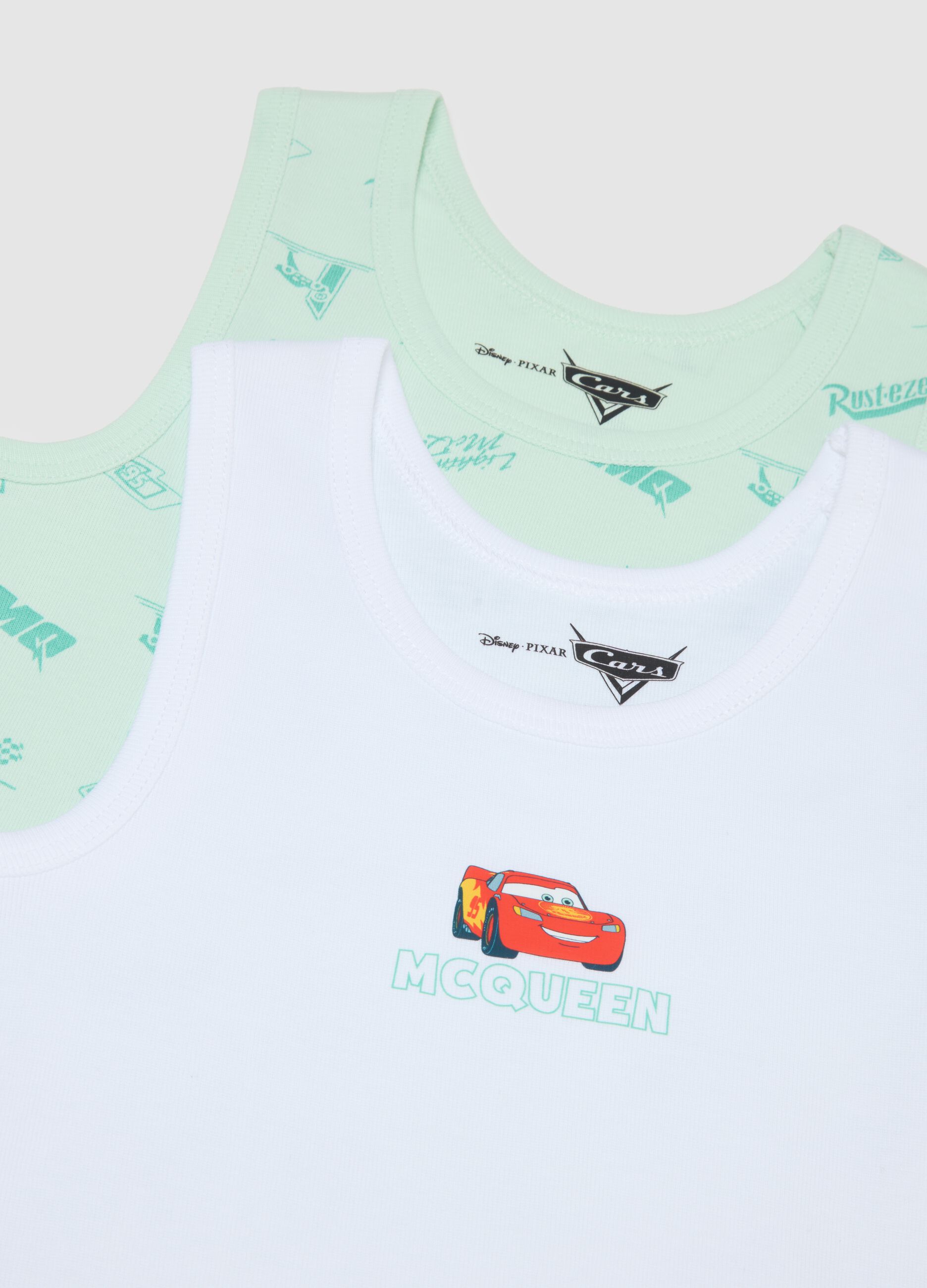 Two-pack multicolour pure cotton vests for children regular fit