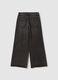 Girls' grey pure cotton wide leg jeans_4