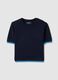 Blue viscose blend crewneck sweater, regular fit_4