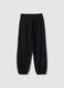 Children's black pure cotton jogger trousers regular fit with patch_1