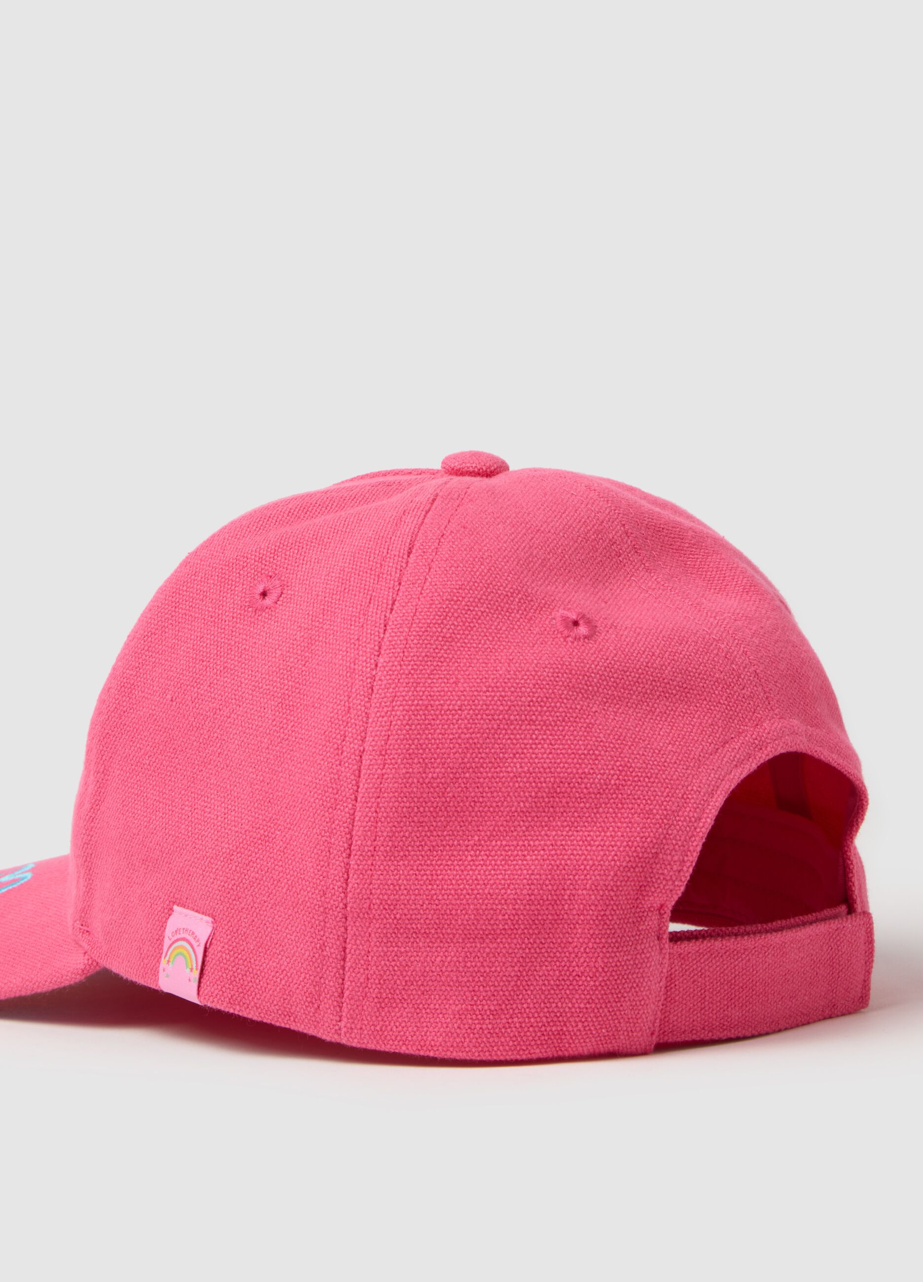 Girls' Pink Pure Cotton Hat with Embroidered Star