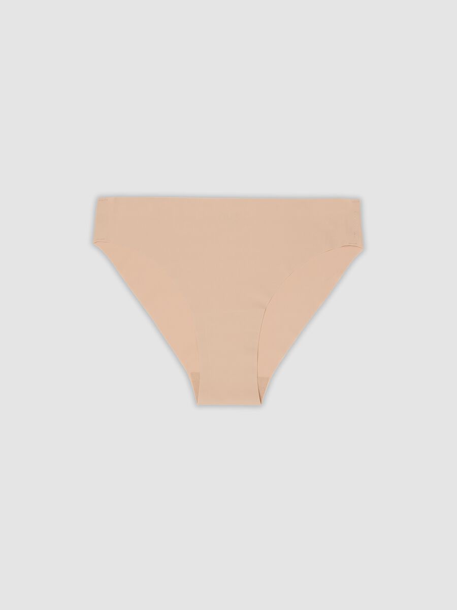 Regular fit beige stretch blend briefs_4