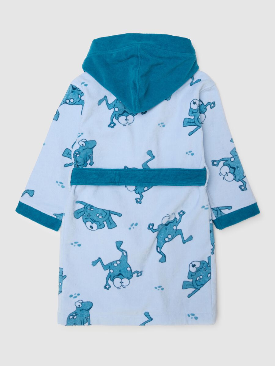 Accappatoio in puro cotone multicolor da ragazzo regular fit con stampe_1