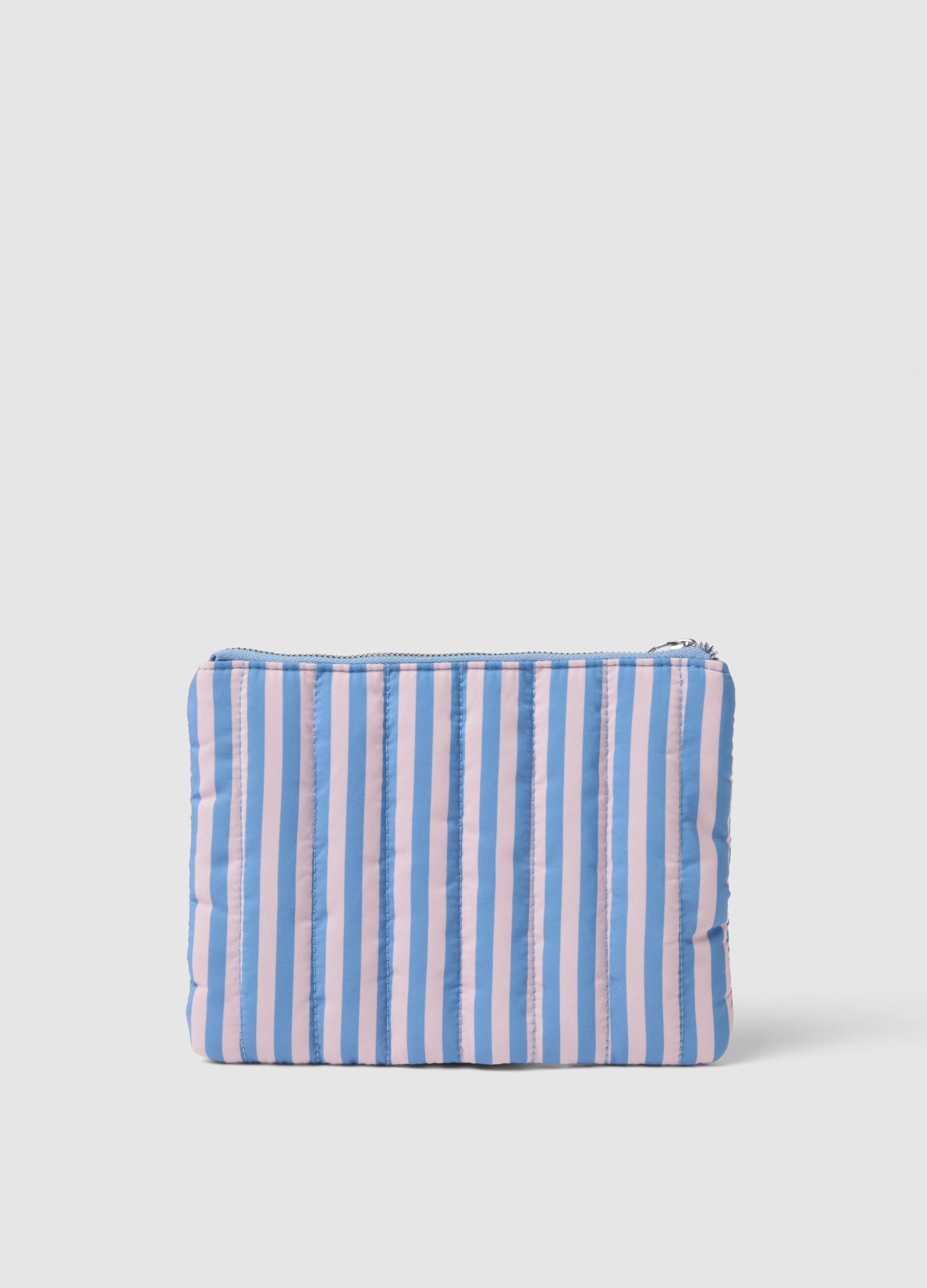 Pochette a righe multicolor con cerniera