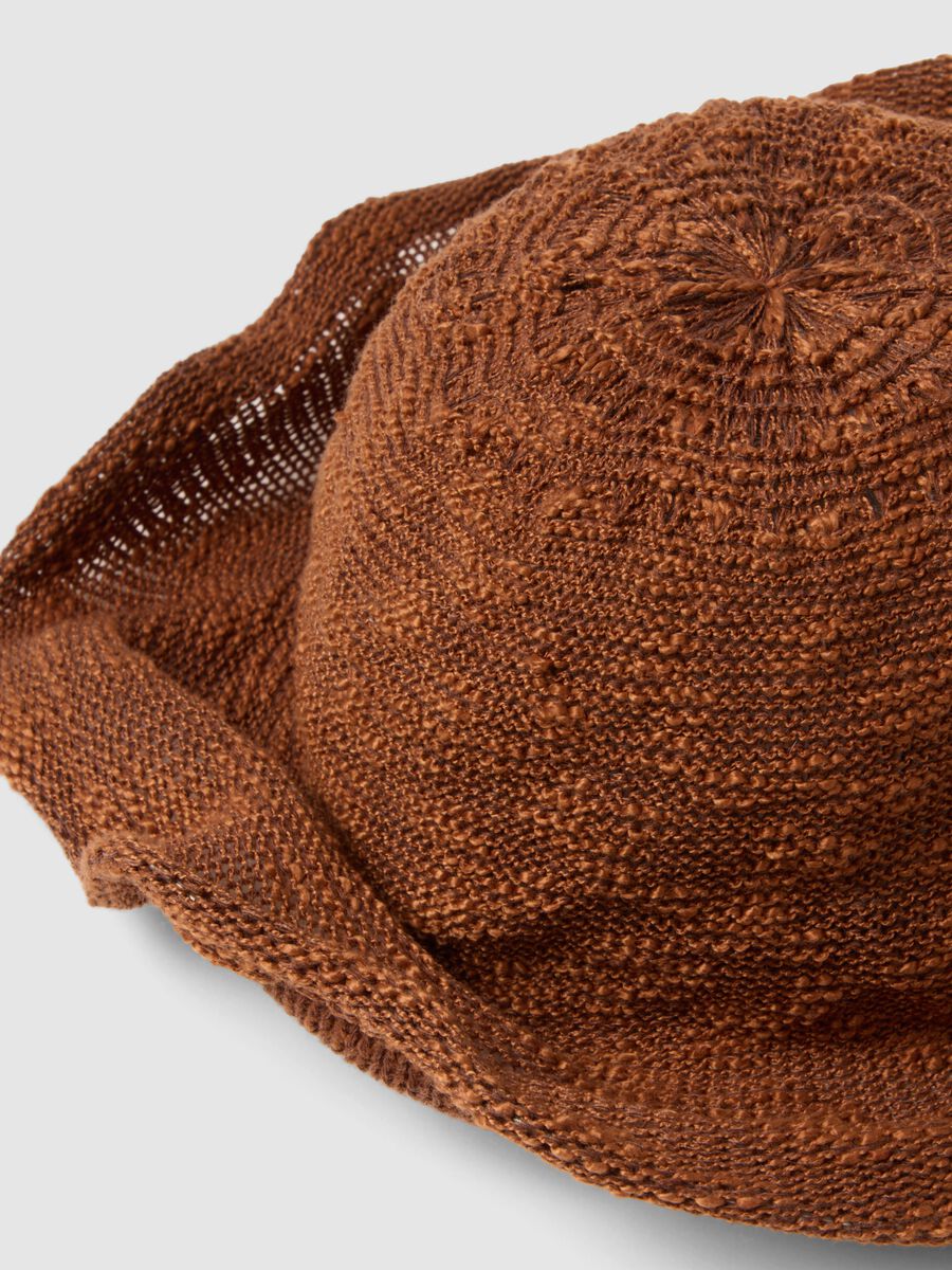 Cappello cloche leggero marrone in maglia jersey_2