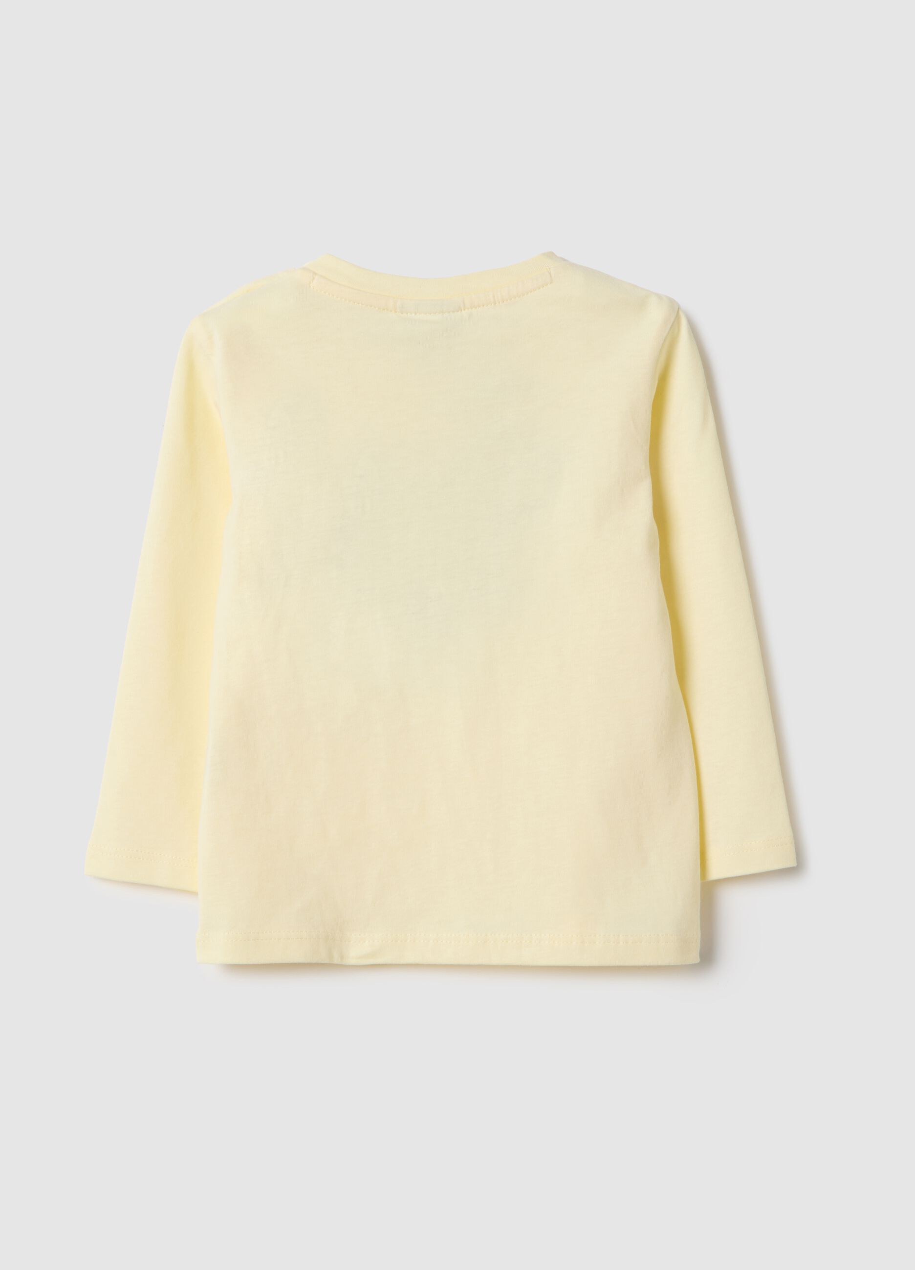 Yellow pure cotton toddler T-shirt, regular fit with print