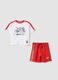 Red and white Ducati cotton jogging set for baby boys, relaxed fit_0