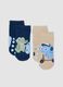 2-pack of blue and beige organic cotton anti-slip socks for baby boy_0