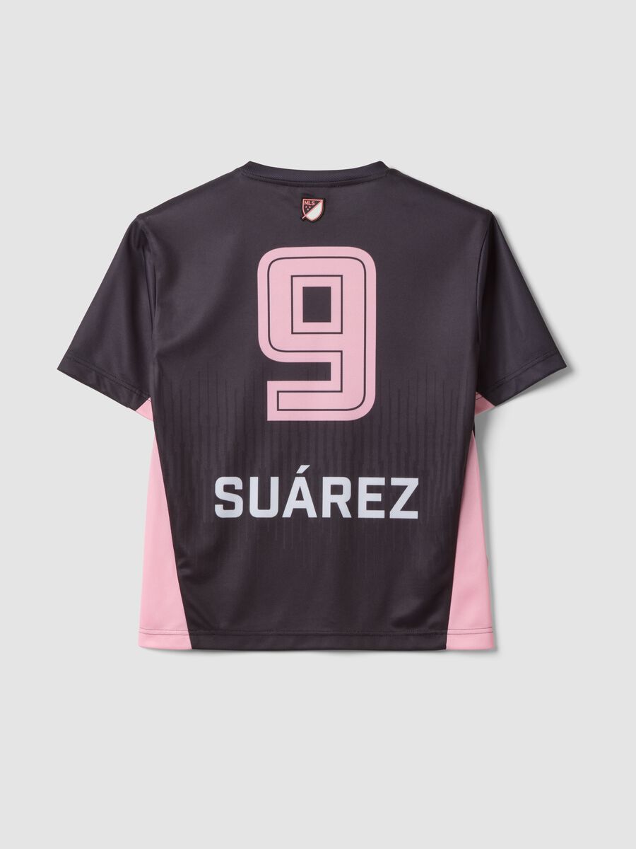 Black short-sleeve T-shirt with pink details, regular fit_4