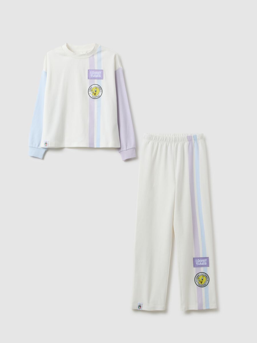Girls' multicolour striped pyjamas in pure cotton regular fit_0