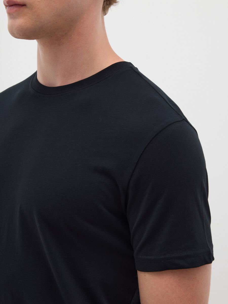 Men's black pure cotton t-shirt_2
