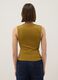 Green pure cotton regular fit V-neck tank top_2
