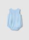 Baby's sleeveless pure cotton blue romper with embroidery_1