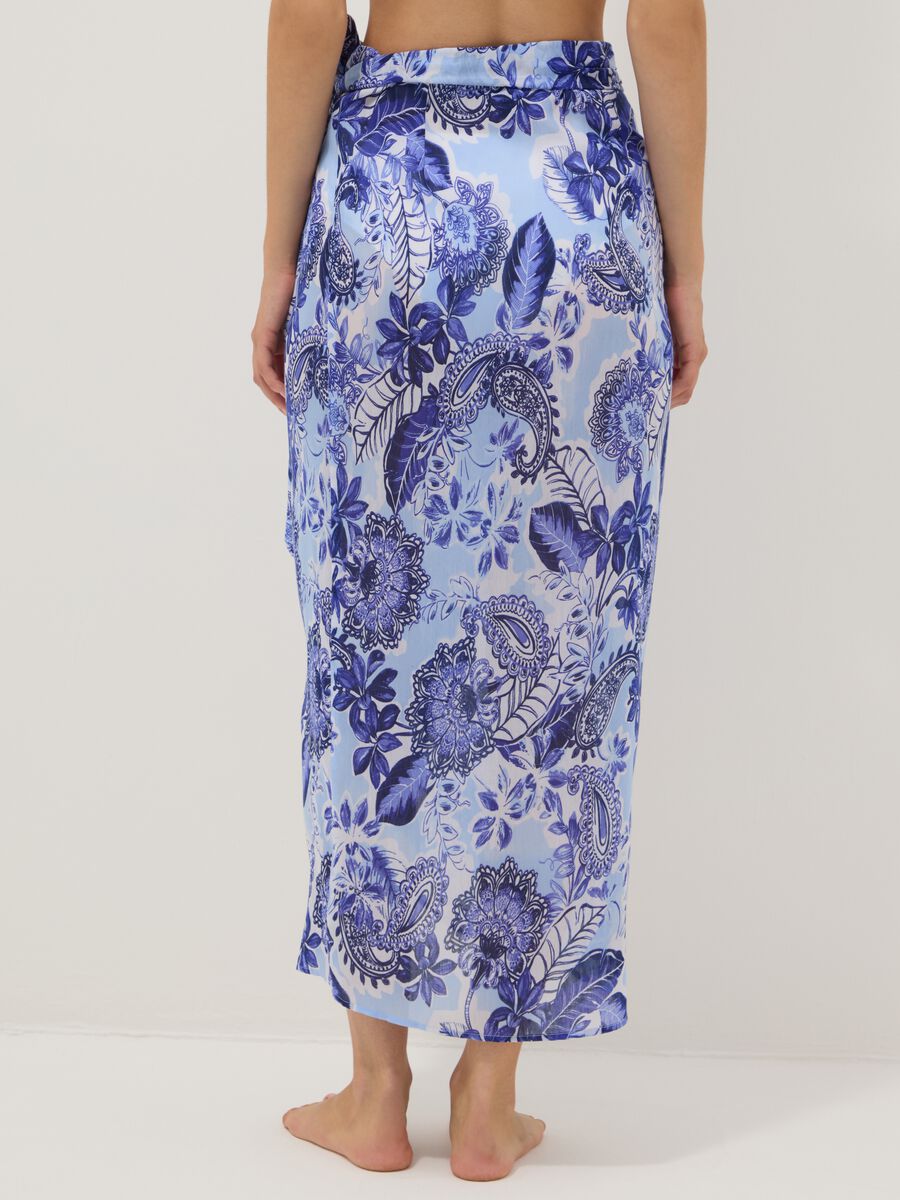 Blue printed beach sarong_2