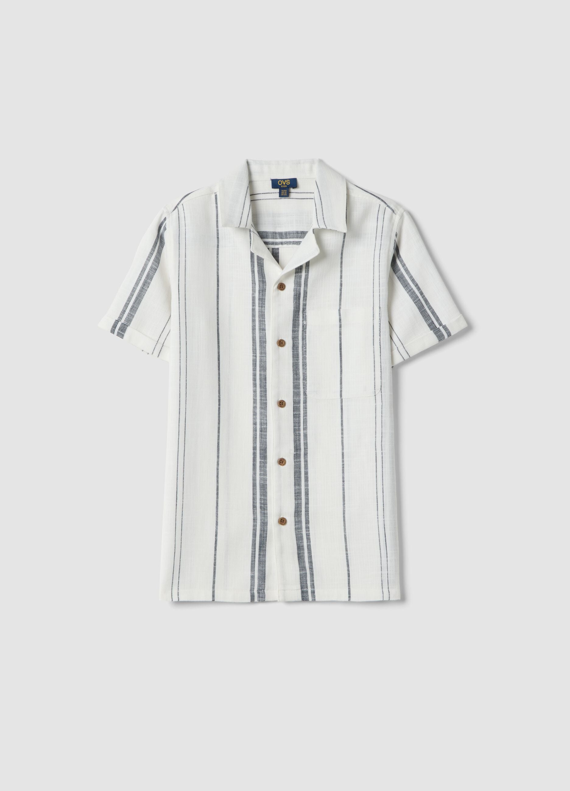 Boy's regular fit multicolour striped pure cotton shirt