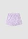 Purple pure cotton floral-print shorts for baby girls, regular fit_1