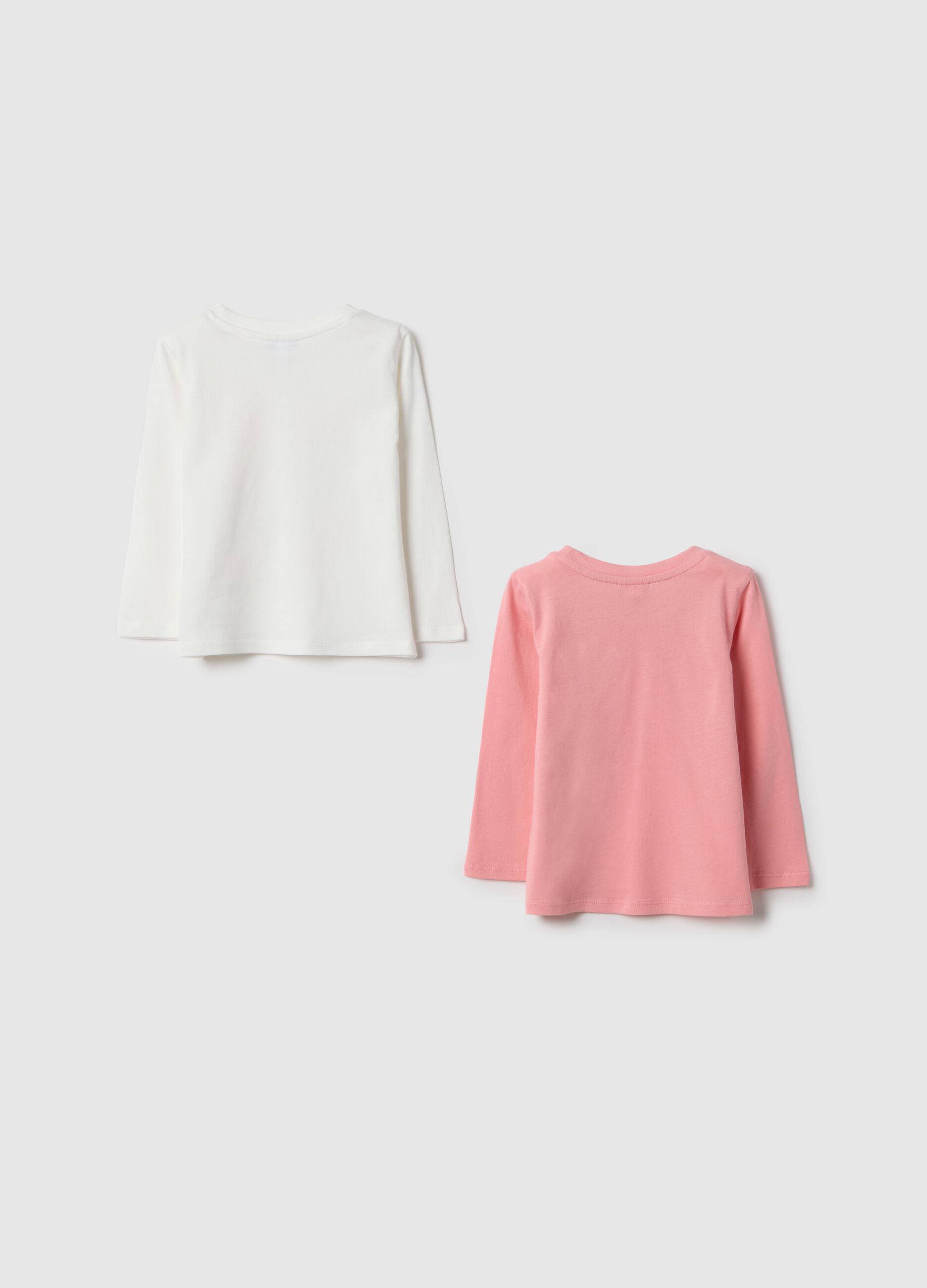 Pack of two multicolour pure cotton T-shirts for girls regular fit
