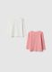 Pack of two multicolour pure cotton T-shirts for girls regular fit_1