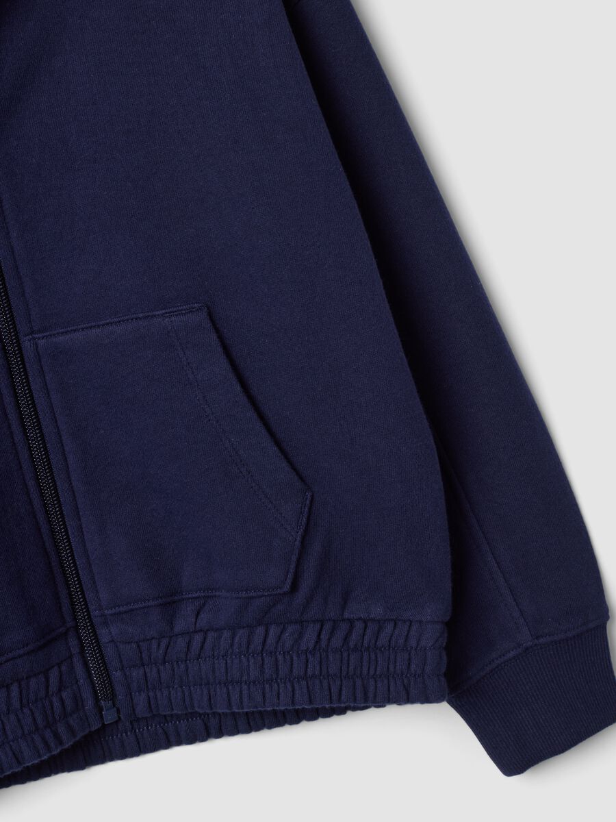 Blue pure cotton hooded sweatshirt_3