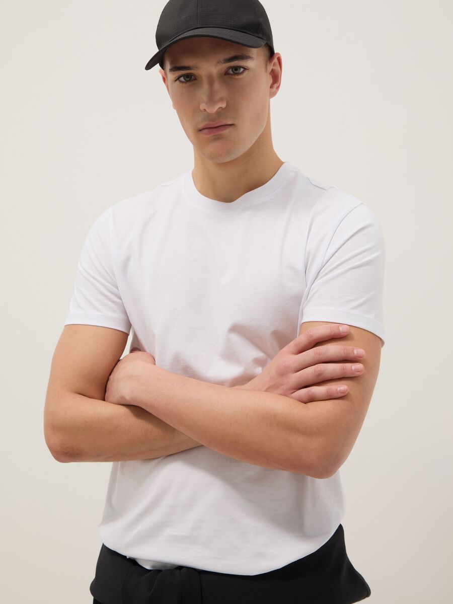 White pure cotton short-sleeve T-shirt_1