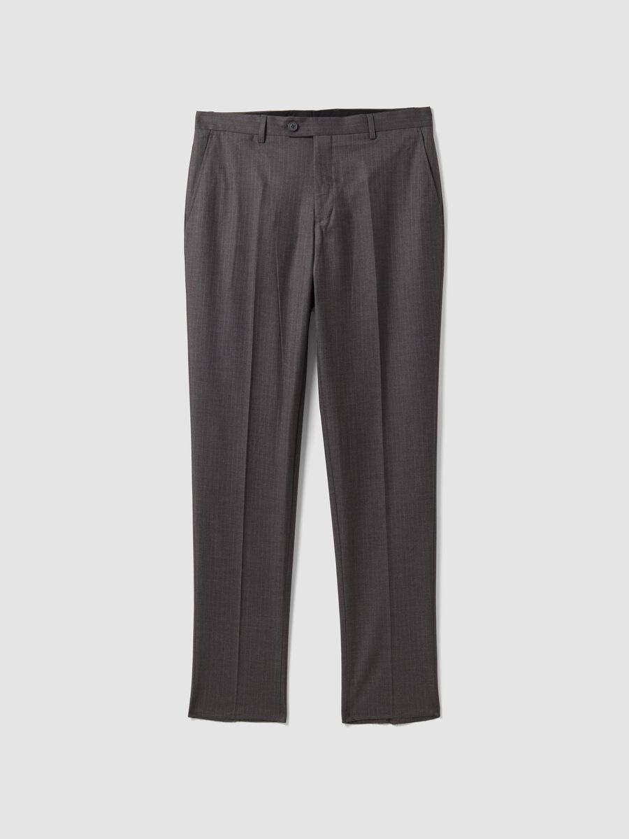 Abito completo grigio in viscosa elasticizzata con rever classico_7