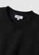 Black oversized cotton blend sweatshirt with V-neck_5