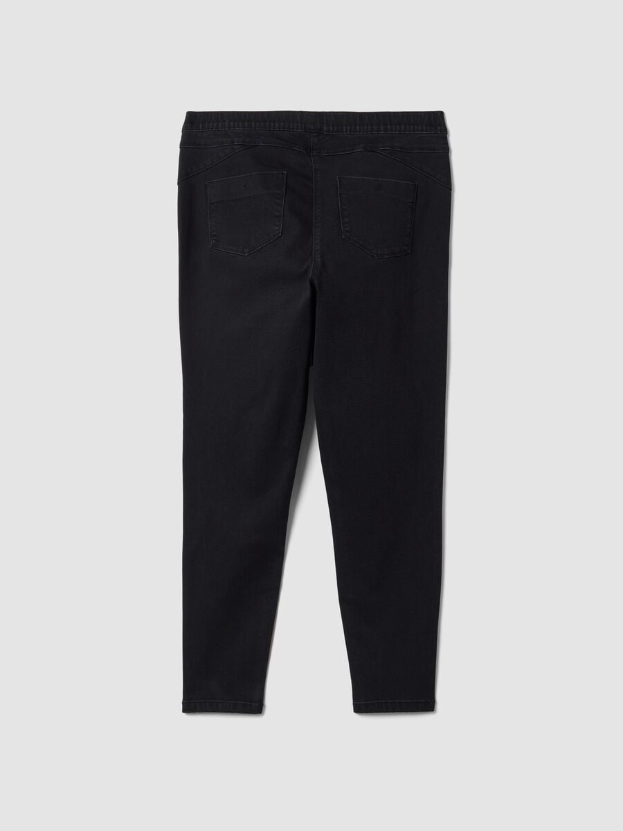 Jeggings neri skinny in cotone e viscosa elasticizzata_1