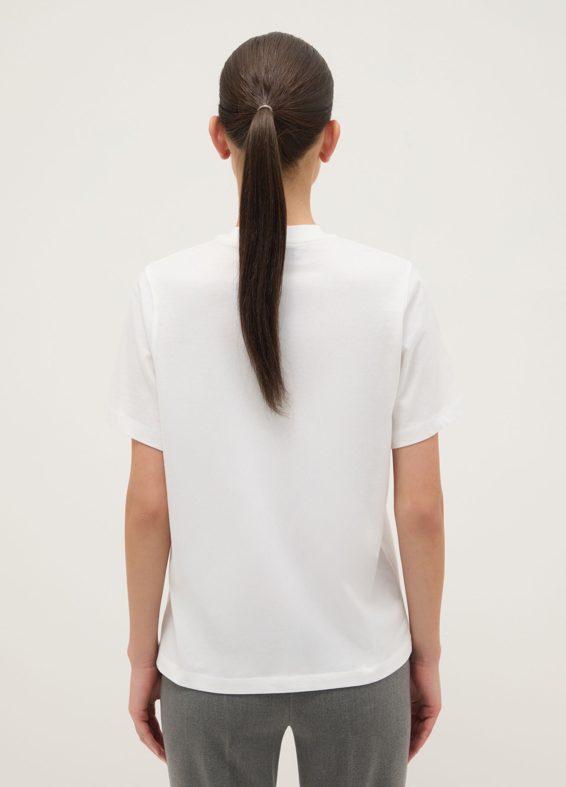 White Pure Cotton T-shirt Relaxed Fit