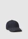 Pure denim blue cotton baseball cap_0