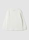 T-shirt bianca in puro cotone girocollo a maniche lunghe per bambino_5