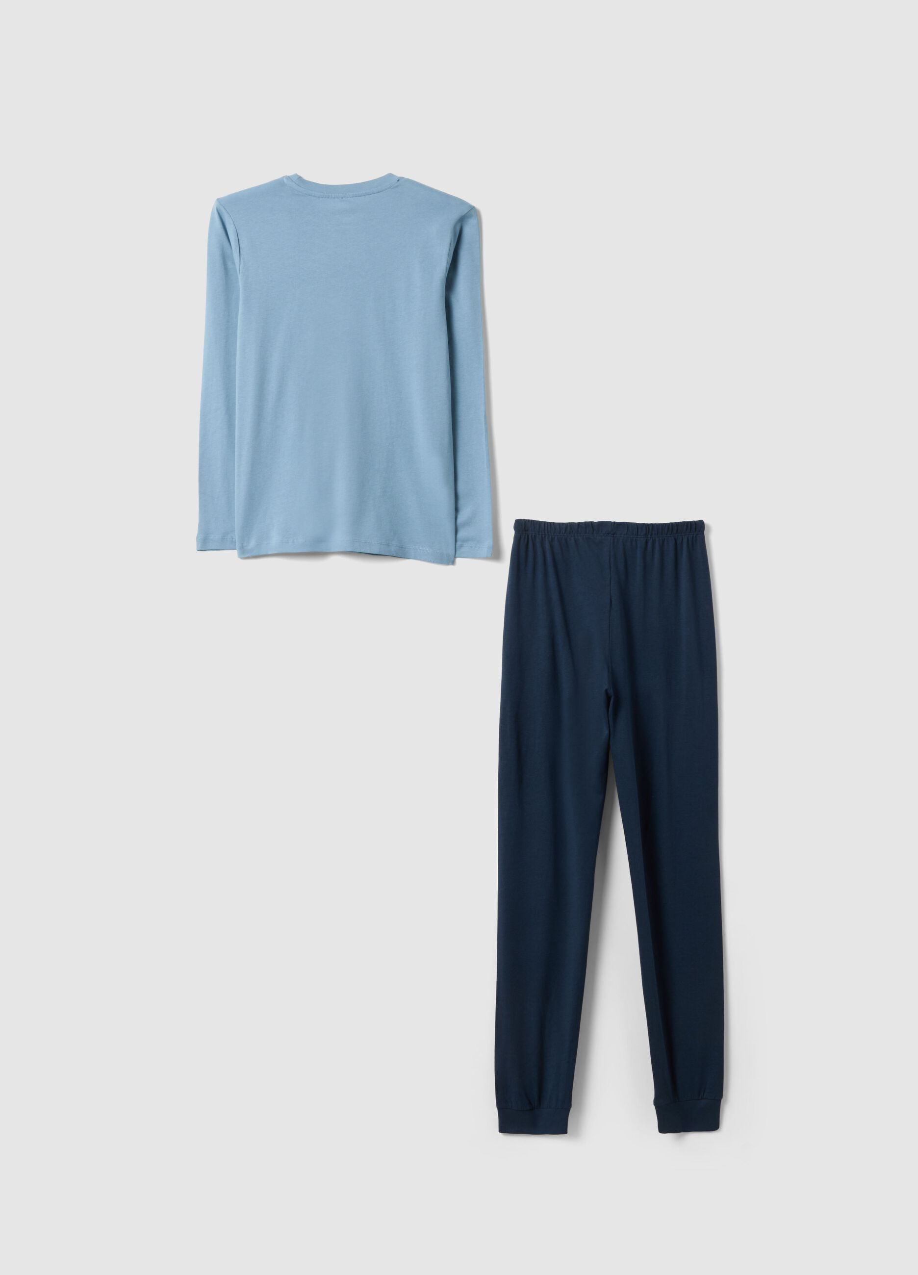 Boys' regular fit multicolour pure cotton pyjamas with print