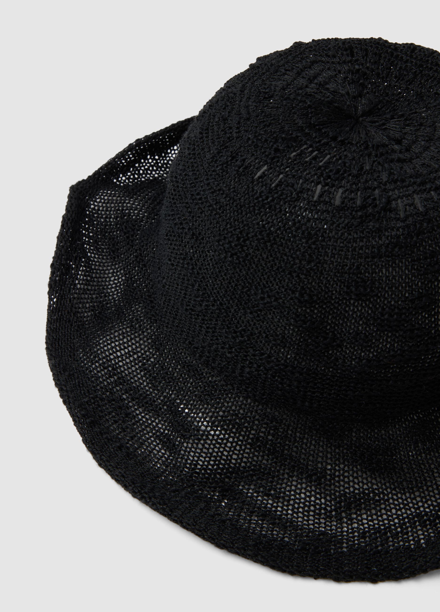 Lightweight black cloche hat in jersey knit