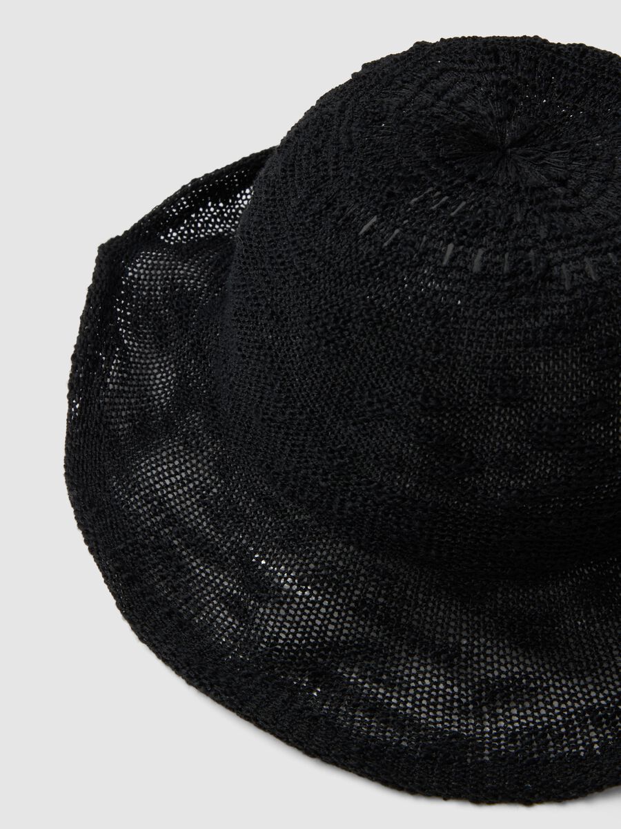 Cappello cloche leggero nero in maglia jersey_1