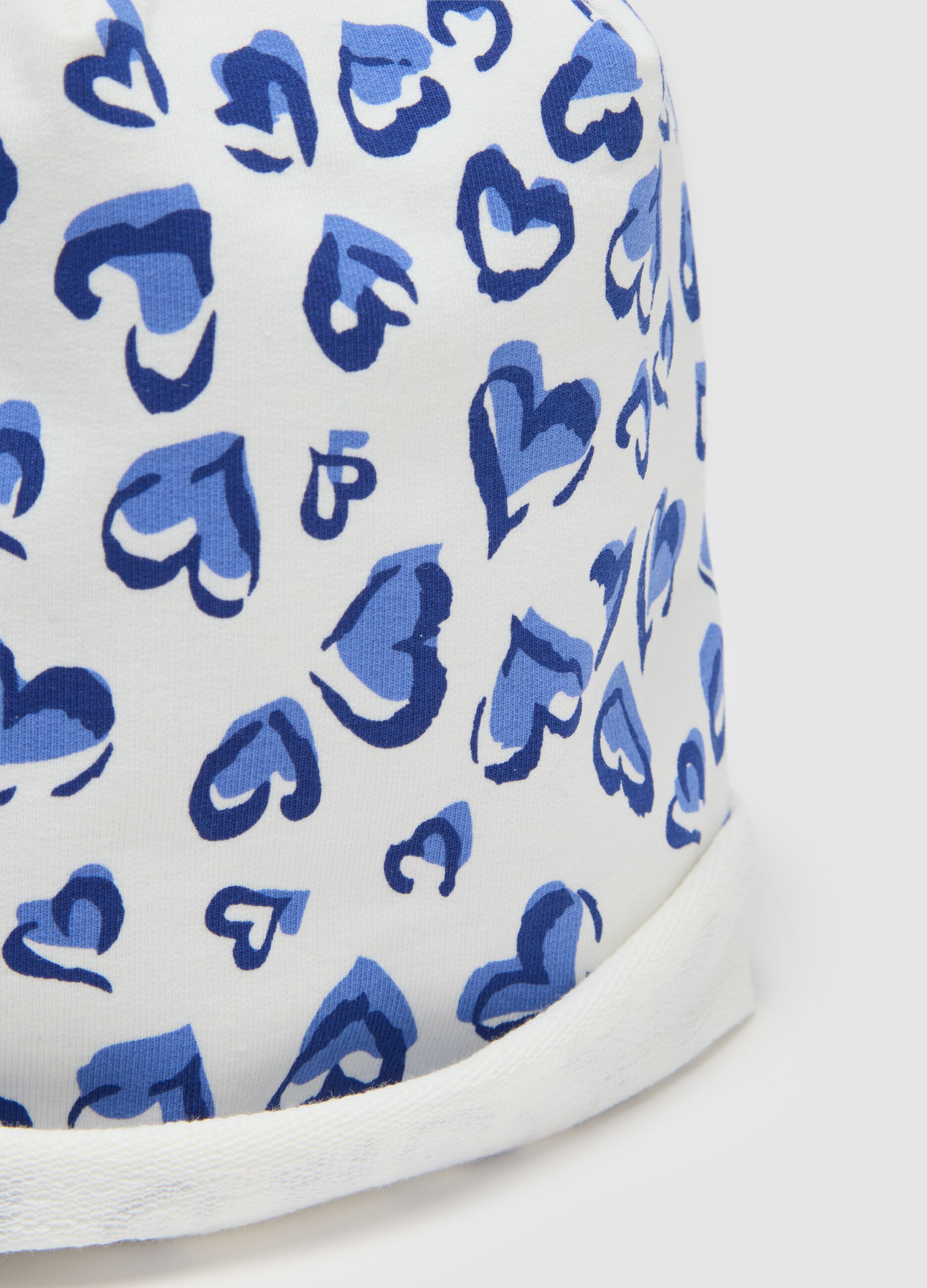 Multicolour Stretch Cotton Hat with Hearts for Girls