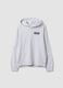 Grey oversized cotton and viscose blend hoodie for boys_0