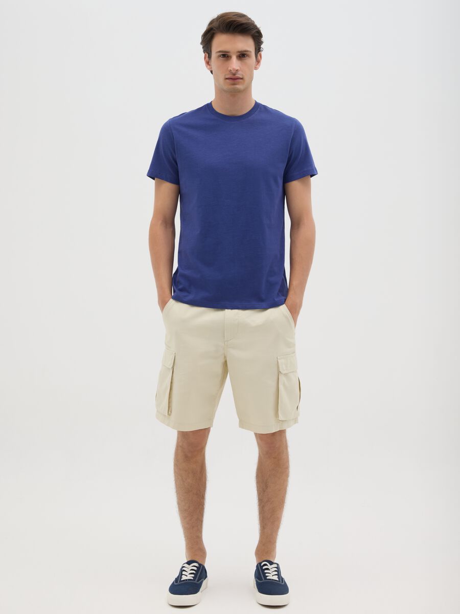 Men&rsquo;s blue fitted T-shirt in cotton_1
