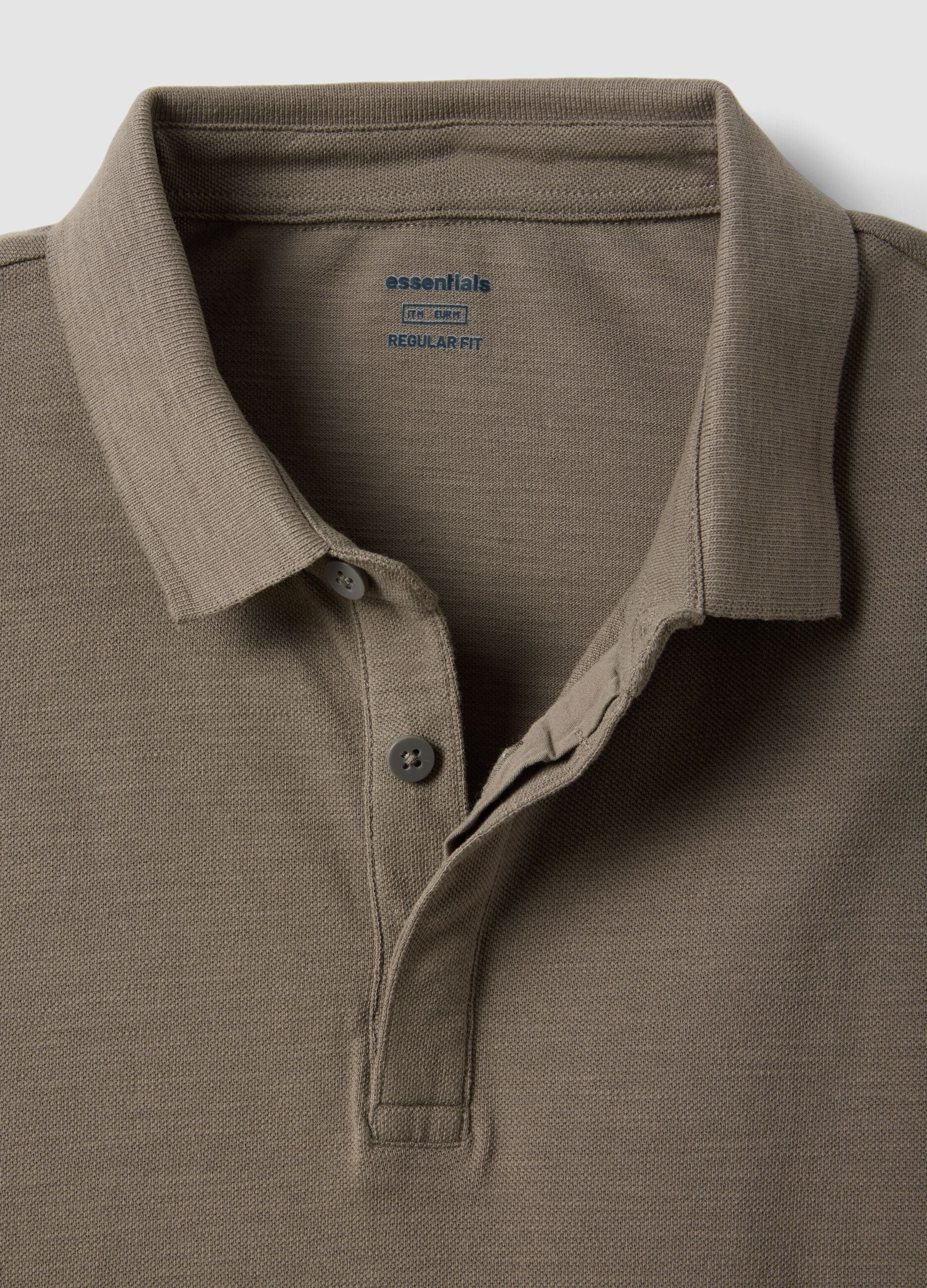 Regular fit brown pure cotton polo