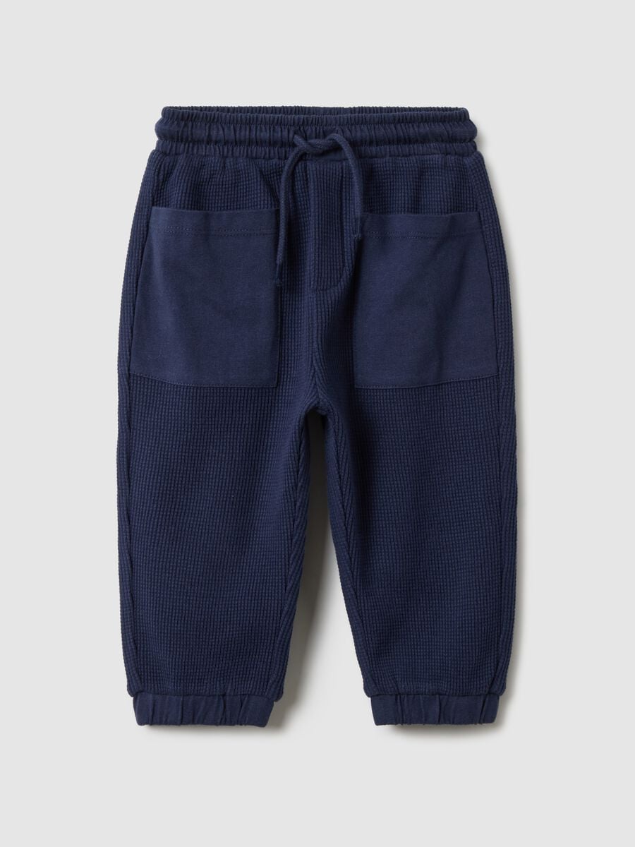 Boys' Regular Fit Blue Pure Cotton Trousers_0