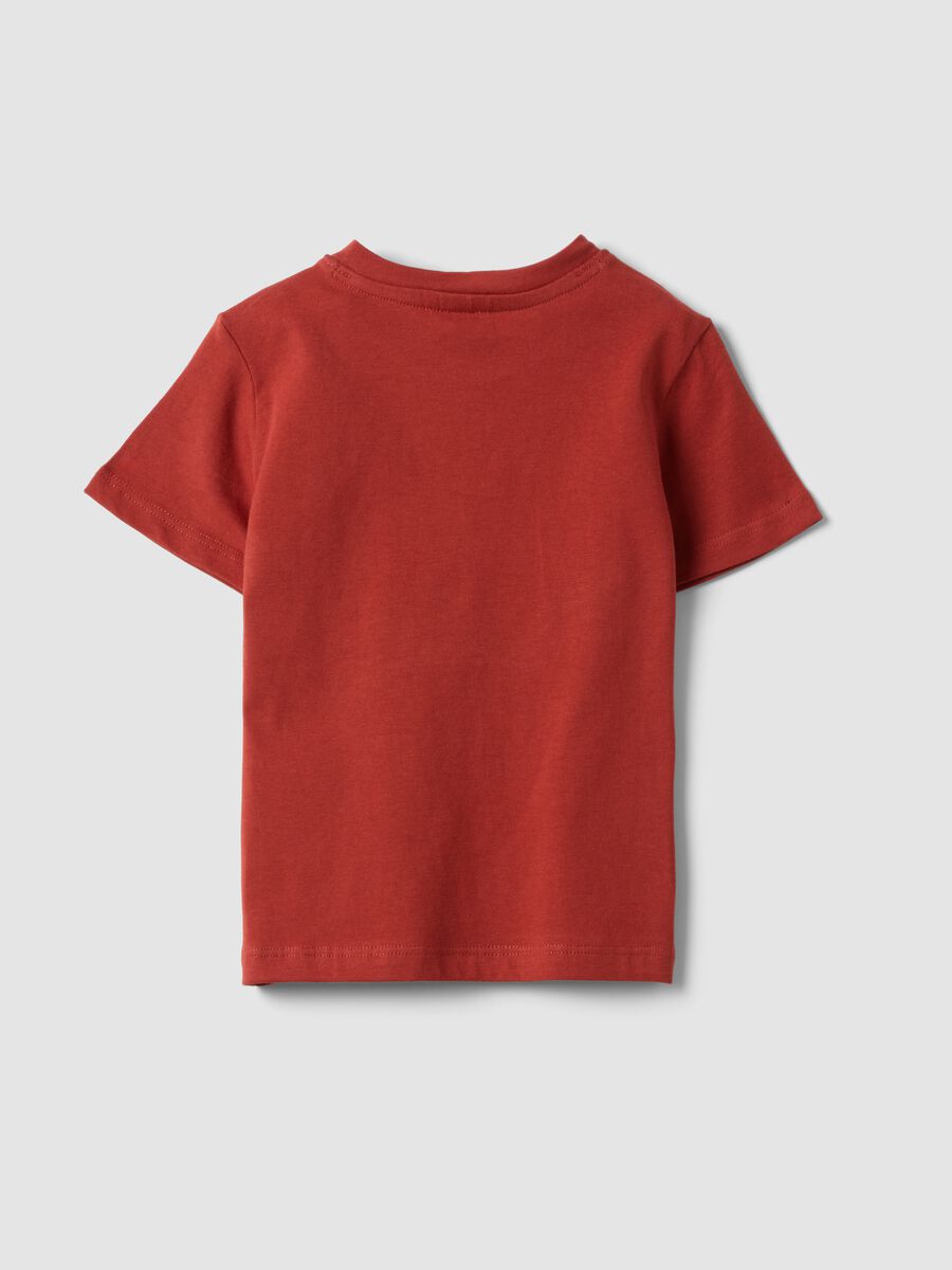 Red organic cotton T-shirt with print, regular fit for baby boy_1