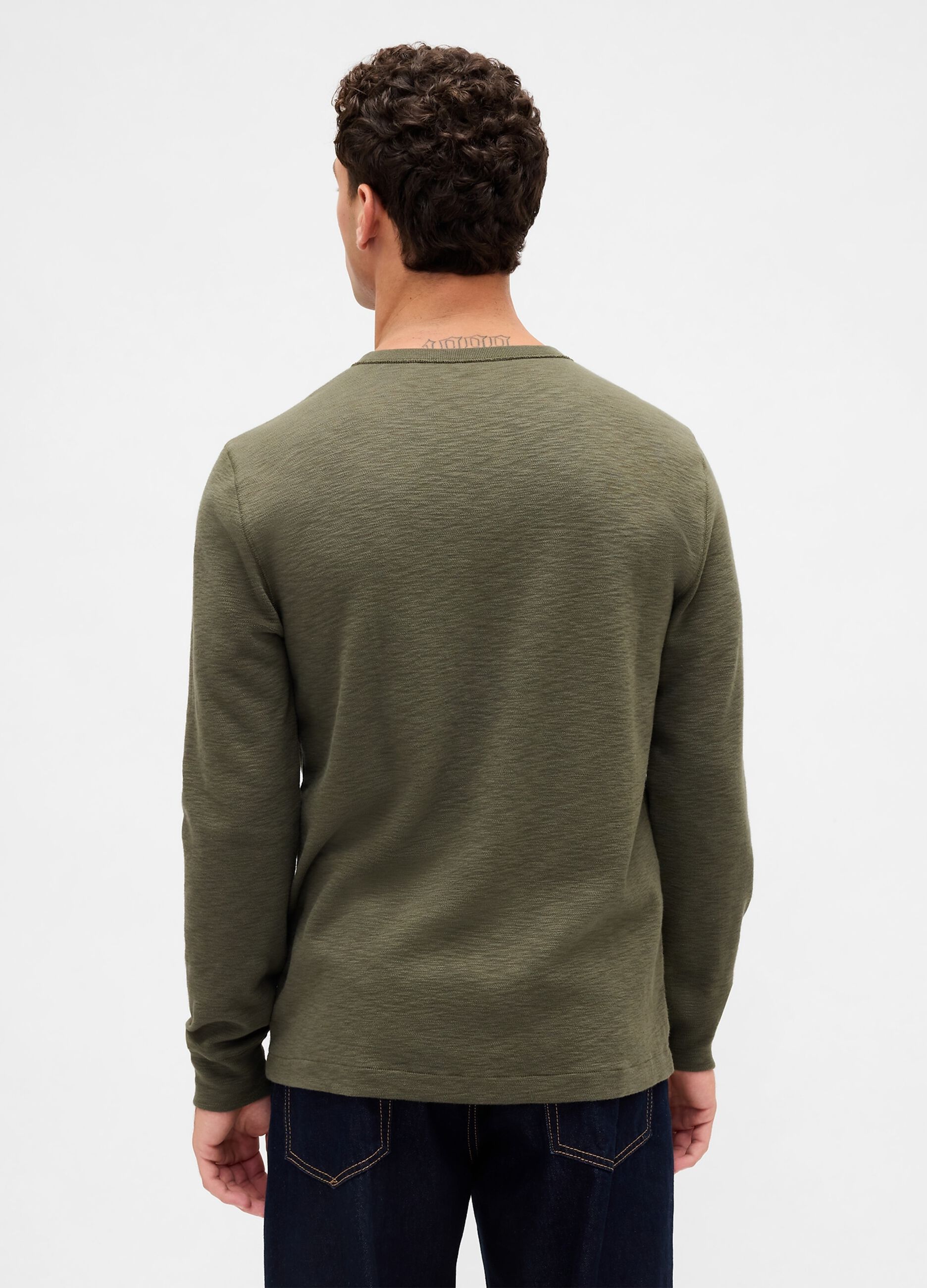 Green Long Sleeve Cotton T-shirt